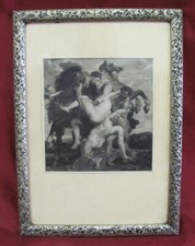 ANTIQUE 19C. LITHOGRAPHY PAINTING