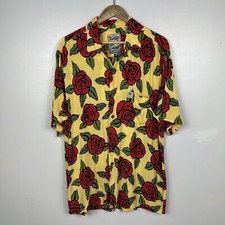 Vintage Mambo Loud Shirt, Rose Floral, Rayon, Surfwear, Size Mens Medium