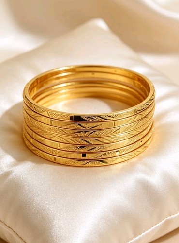 Ethnic bangles 22k gold - gold, plated