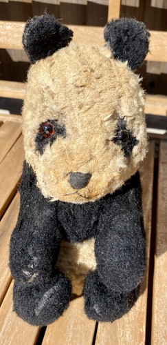 Vintage straw filled teddy - vintage,