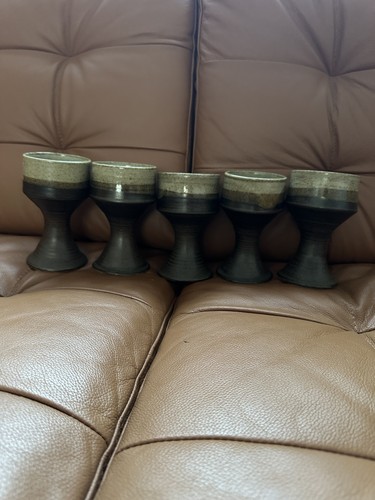 Studio pottery wine goblets - studio,