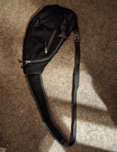 Black nylon canvas crossbody - nylon,