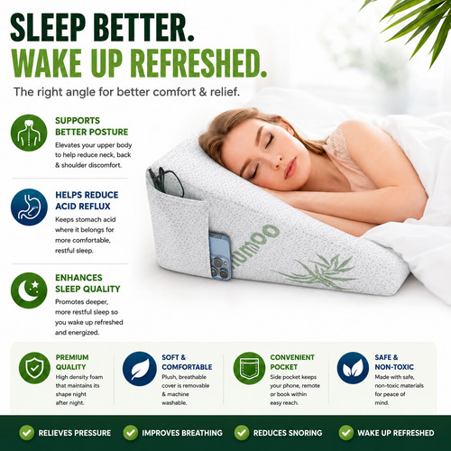 Memory foam bed wedge pillow - foam,