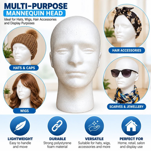 Polystyrene foam head dummy - foam,