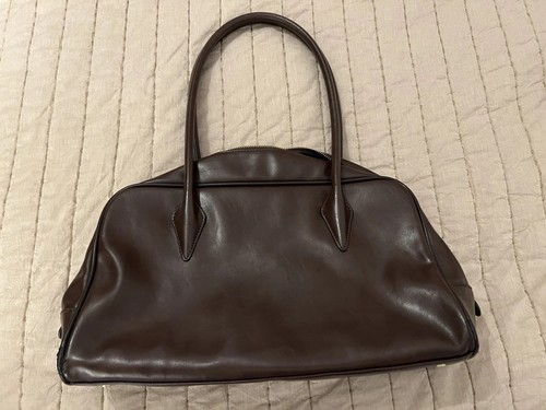 Faux leather bowler bag - leather,