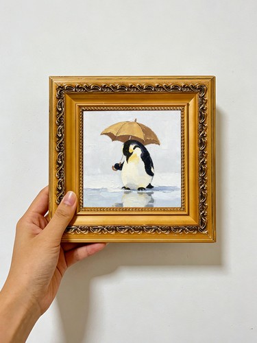 Penguin with umbrella stand - with,