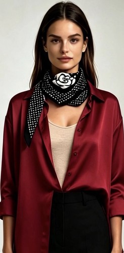 Silk blend scarf and - , in