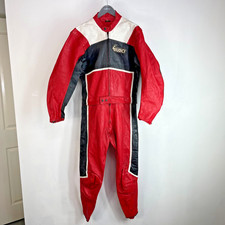 Rare Vtg Biudici 2 Piece Mens Leather Motorcycle Suit EU size Jacket 52 Trs 50