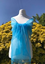 Azure  Blue Organza Shawl