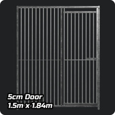 Dog Run Panel 1.5 x 1.84m - Right Door 5cm Gap - Heavy-Duty Galvanised