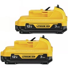 2X DCB127 3.0Ah 10.8V / 12V Max  Lithium Ion Battery for DeWALT DCB123 DCB120
