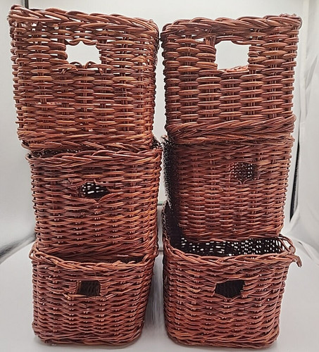 Six oblong dark wicker - 6,