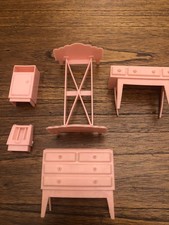 Vintage  Kleeware ? Dolls House Bedroom Furniture Set Bed Etc 1:16th