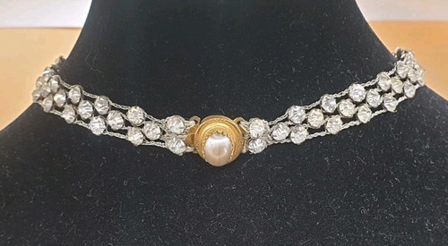 Vintage silver tone crystal - vintage,