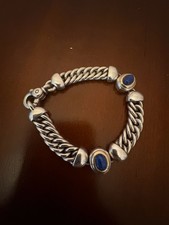 Ilias Lalaounis Sterling Silver, Sodalite Lapis & Gold Bracelet