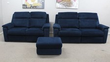 G Plan Thornbury Plush Indigo Power 3 & 2 Seater Sofas Power Headrest & Lumbar