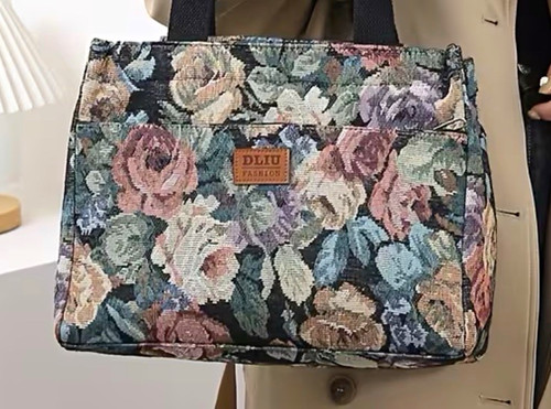 Dliu floral tapestry tote - floral, bag