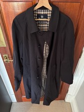 Aquascutum Blue Trench Coat Size 40R Long Jacket 