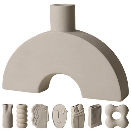 Ceramic flower vase art - flower, plain
