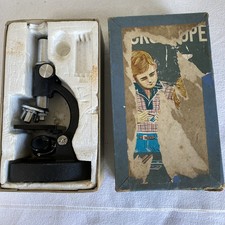 Vintage Philo Boxed Microscope School Microscope