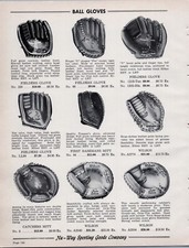 1963  Wilson Baseball Gloves