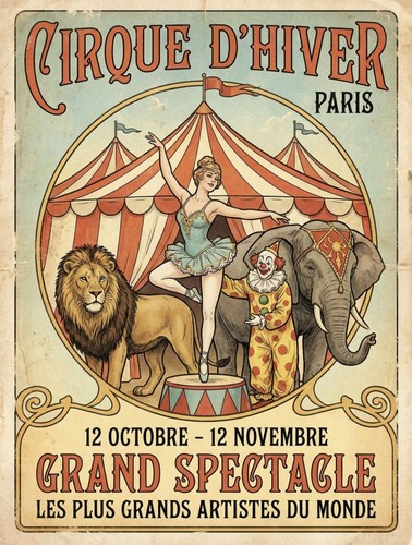 French vintage circus - french,