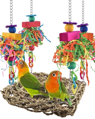 Conure toys bird grass swing - bird,