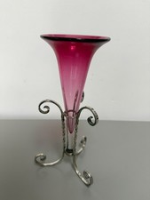 silver plate and cranberry