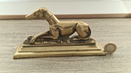 Brass greyhound fire dog circa - brass,