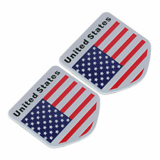 2x US USA Flag Stickers American Car Emblem Metal Badge Decal Vehicle Accessory