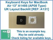 Keyboard Replacement Keys for Apple MacBook Air 13" A1466 (AP08 Type) UK Backlit