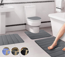 3Pcs Memory Foam Bath Mat