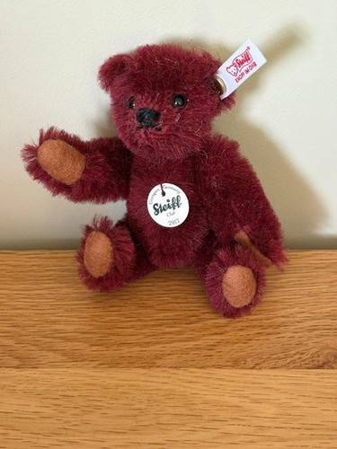 Steiff miniature maroon teddy - steiff,