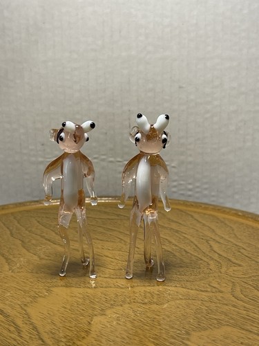 Hand blown glass pink panther - glass,