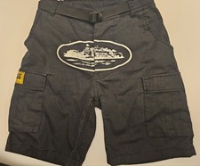 Corteiz Men’s Black Cargo Shorts Guerillaz rules the world Casual  Outdoor