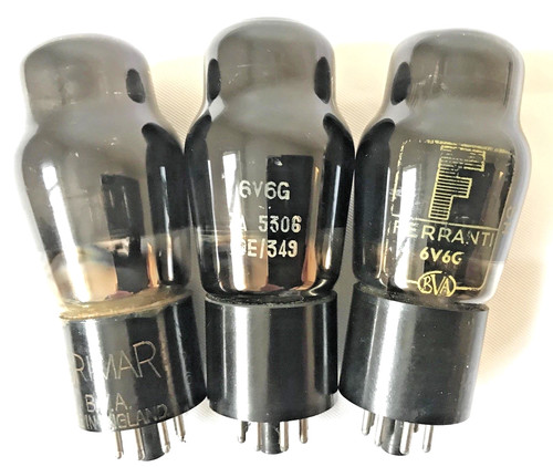 Vintage black 6v6 tube - vintage, x3
