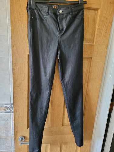 Black leather look - leather, jeans