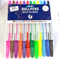 12 Multicoloured Ballpoint