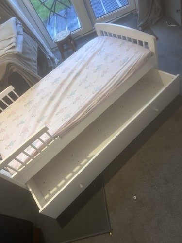 White toddler bed with - toddler,