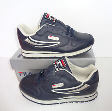 FILA Girls New Leather Casual Navy Trainers Lace Shoes Junior RRP £50 UK Size 2