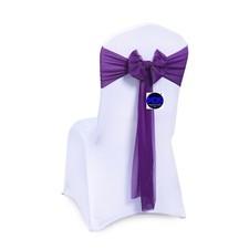 25/50/100/150/200 Chiffon Chair Sashes 7.5" Wider Fuller Bow Wedding Party Décor