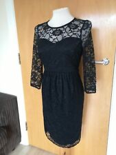 Ladies Maternity Dress Size 10 RED HERRING Black Lace Wiggle Party Pregnancy 