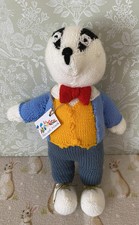 Hand Knitted Rupert Badger Bill Soft Toy Plush Animal Wearing Clothes Large Gift