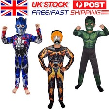 Kids Boys Hulk Bumblebee Transformers Optimus Prime Costume Fancy Dress + Mask.