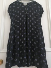 MASAI BLACK ROYAL BLUE BEIGE MIX PATTERN TUNIC ZIP DRESS LAGENLOOK XS 10 12 NEW