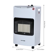 Freestanding Fire Butane Cabinet Heater Portable Calor Gas Heater w/ Wheel 4.2KW