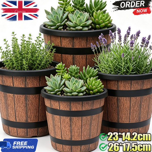 Large round barrel planter tub - large,