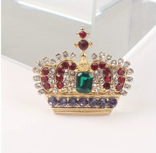 Crown brooch colour rhinestone - crown,