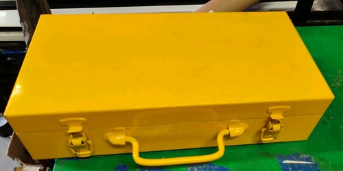 Metal tool box yellow heavy - metal,