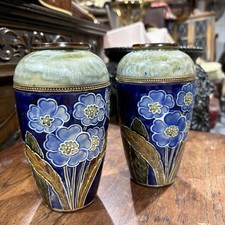 Pair Doulton Lambeth Vases